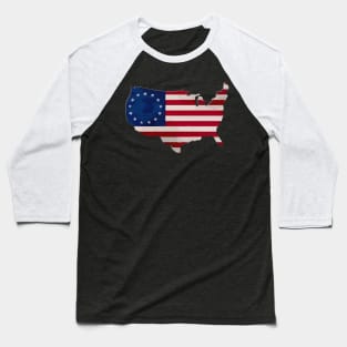 Patriotic Betsy Ross Flag Baseball T-Shirt